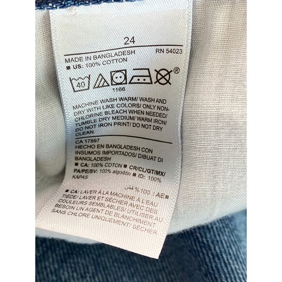 Old Navy High Rise Slouchy Taper Distressed Button Fly Jeans Size 24 Casual Boho - Picture 6 of 8